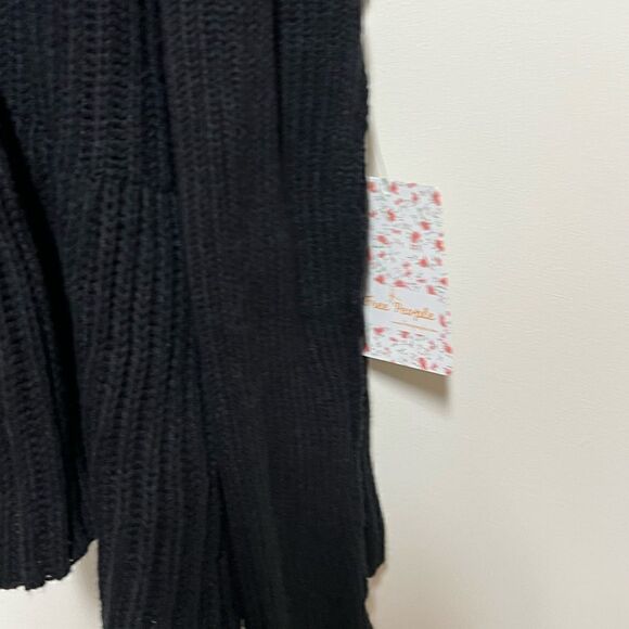 NWT Free People Black Layer Cake Ribbed Turtleneck Sweater Sz XS - Picture 8 of 8